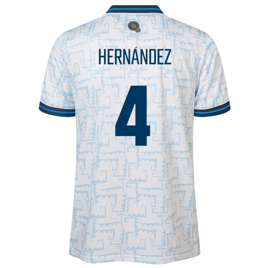 Hombre Fútbol Camiseta El Salvador Elaily Hernández #4 Blanco 2ª Equipación 24-26 Perú