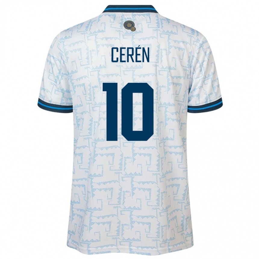 Hombre Fútbol Camiseta El Salvador Brenda Cerén #10 Blanco 2ª Equipación 24-26 Perú