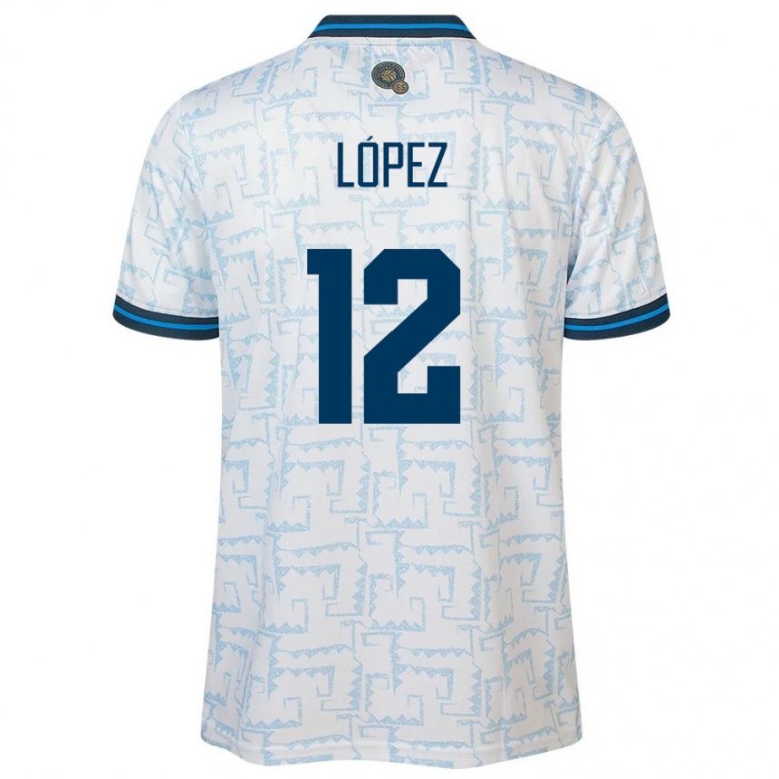 Hombre Fútbol Camiseta El Salvador Abigaíl López #12 Blanco 2ª Equipación 24-26 Perú