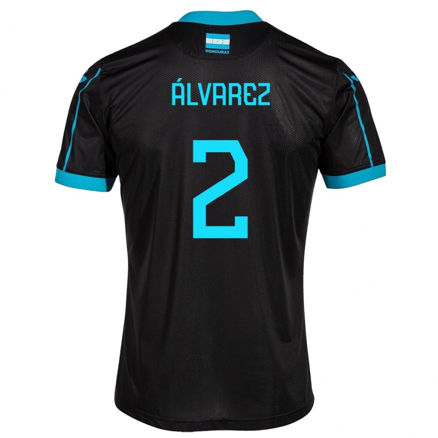 Hombre Fútbol Camiseta Honduras Kevin Álvarez #2 Negro 2ª Equipación 24-26 Perú