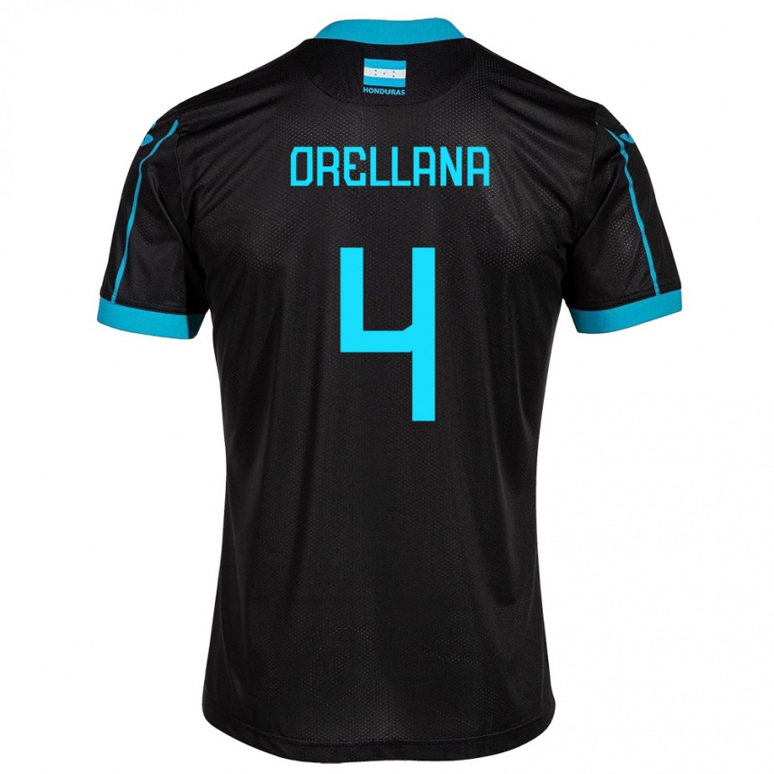 Hombre Fútbol Camiseta Honduras André Orellana #4 Negro 2ª Equipación 24-26 Perú