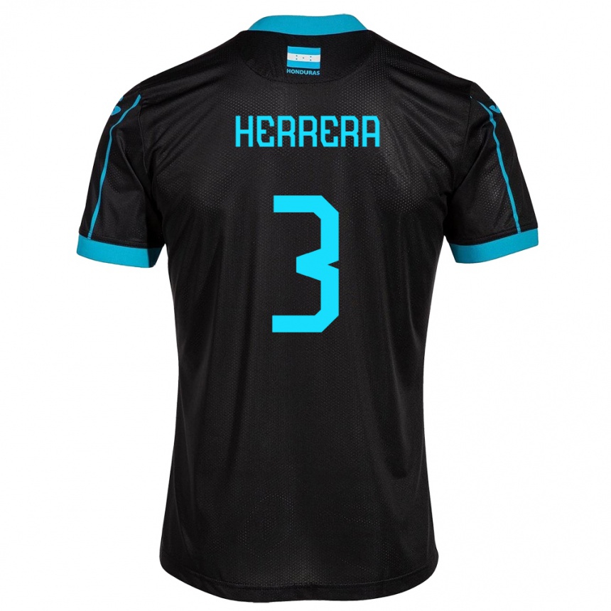 Hombre Fútbol Camiseta Honduras David Herrera #3 Negro 2ª Equipación 24-26 Perú