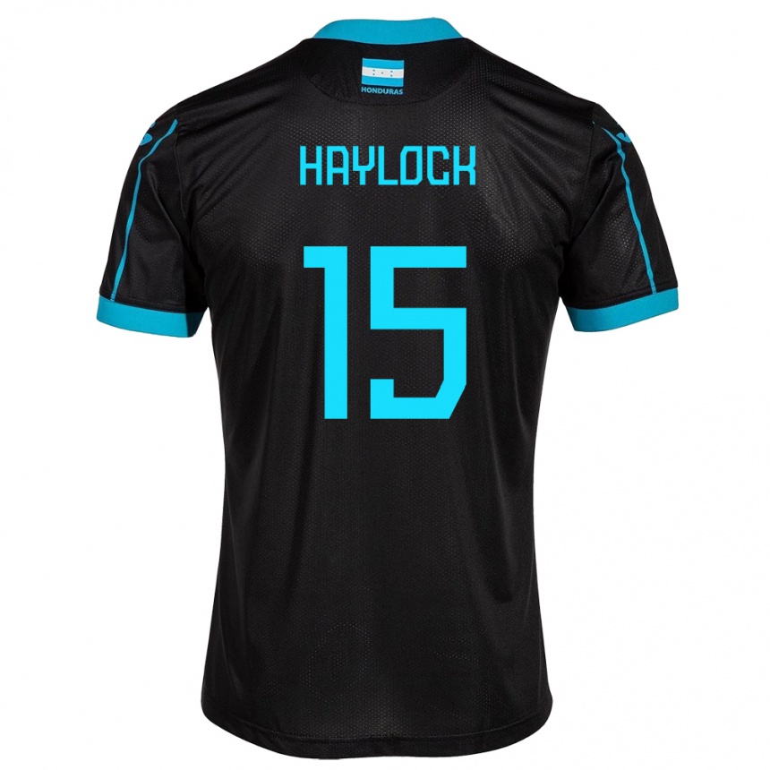 Hombre Fútbol Camiseta Honduras Kendra Haylock #15 Negro 2ª Equipación 24-26 Perú