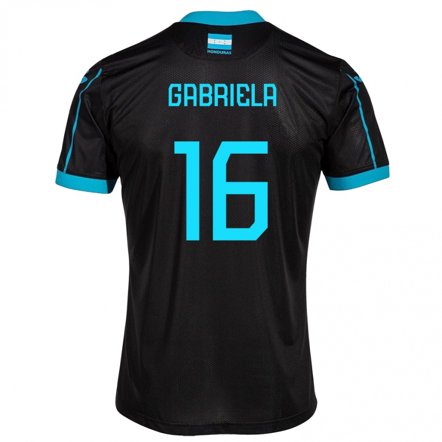 Hombre Fútbol Camiseta Honduras Gabriela García #16 Negro 2ª Equipación 24-26 Perú