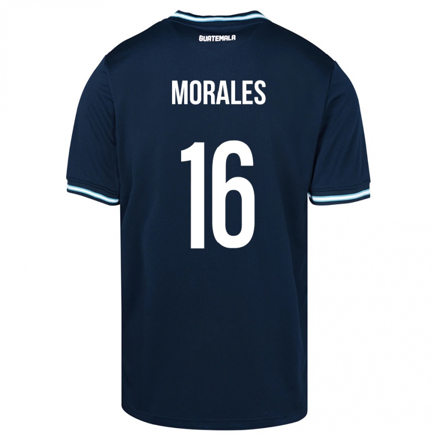 Hombre Fútbol Camiseta Guatemala José Morales #16 Azul 2ª Equipación 24-26 Perú