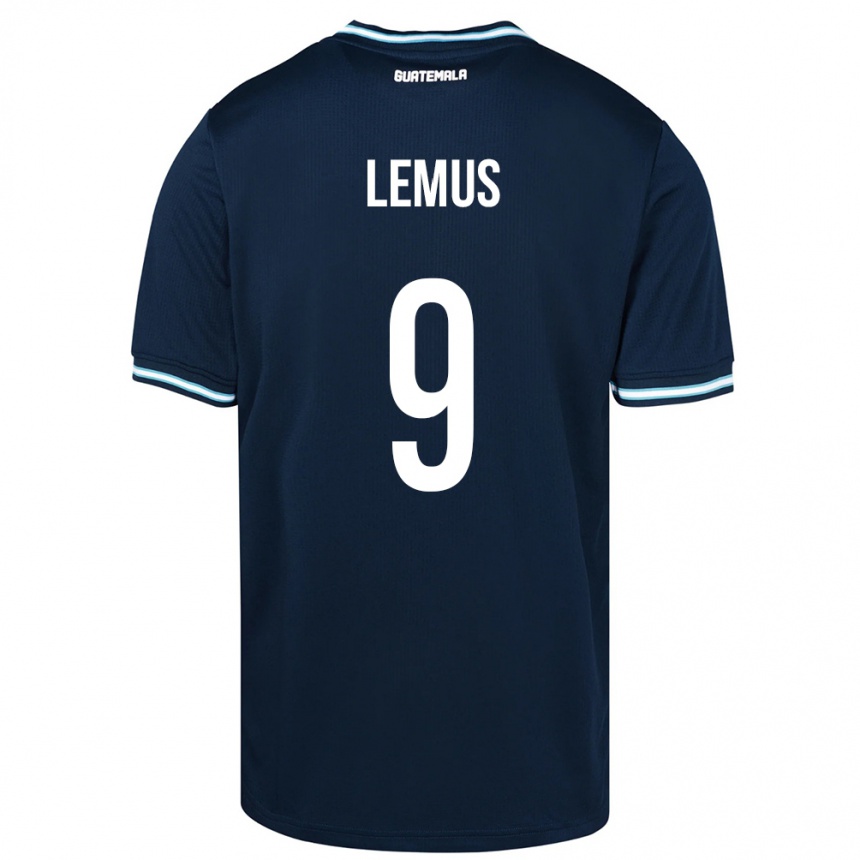 Hombre Fútbol Camiseta Guatemala Erick Lemus #9 Azul 2ª Equipación 24-26 Perú