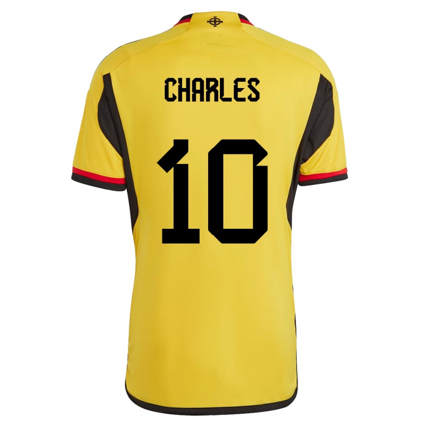 Hombre Fútbol Camiseta Irlanda Del Norte Dion Charles #10 Blanco 2ª Equipación 24-26 Perú