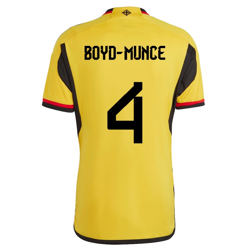 Hombre Fútbol Camiseta Irlanda Del Norte Caolan Boyd-Munce #4 Blanco 2ª Equipación 24-26 Perú