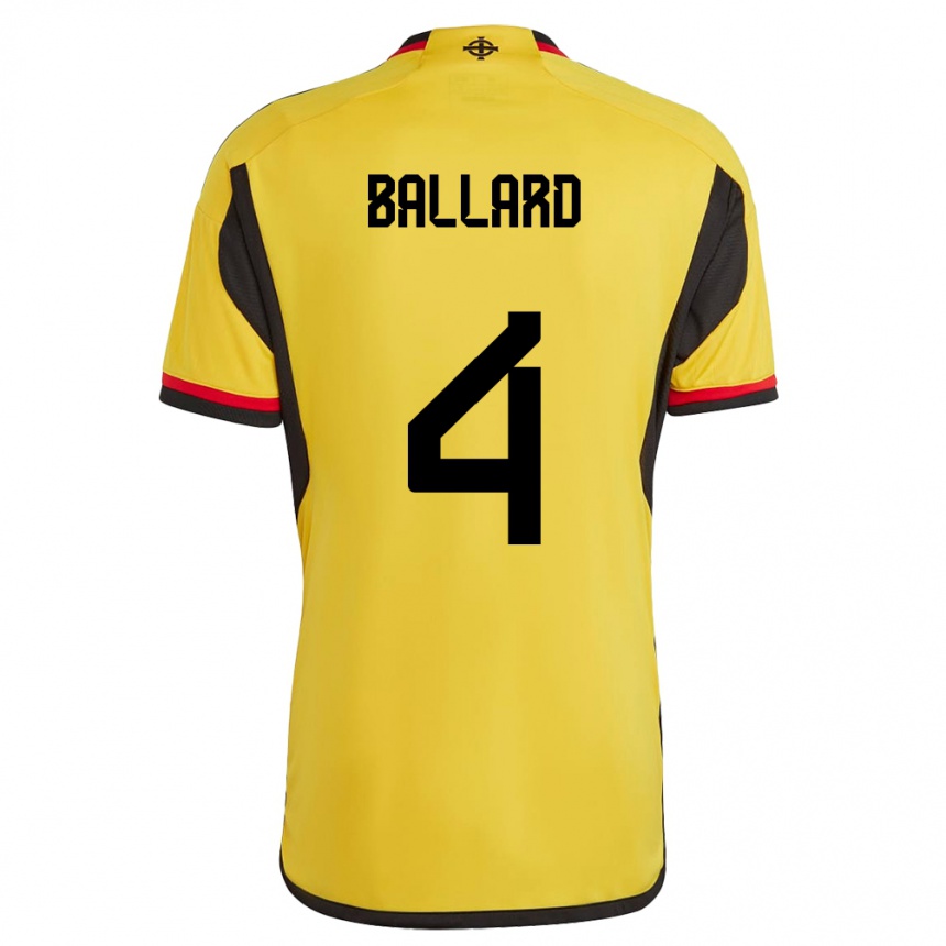 Hombre Fútbol Camiseta Irlanda Del Norte Daniel Ballard #4 Blanco 2ª Equipación 24-26 Perú