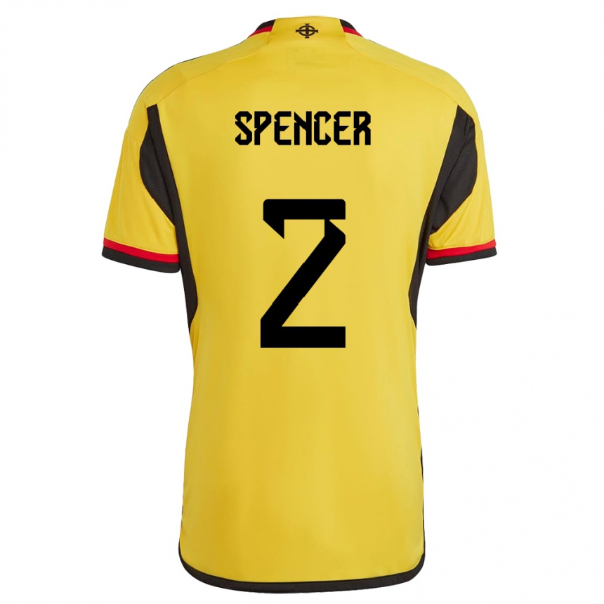 Hombre Fútbol Camiseta Irlanda Del Norte Brodie Spencer #2 Blanco 2ª Equipación 24-26 Perú