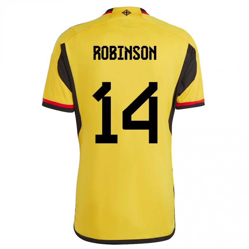 Hombre Fútbol Camiseta Irlanda Del Norte Darren Robinson #14 Blanco 2ª Equipación 24-26 Perú