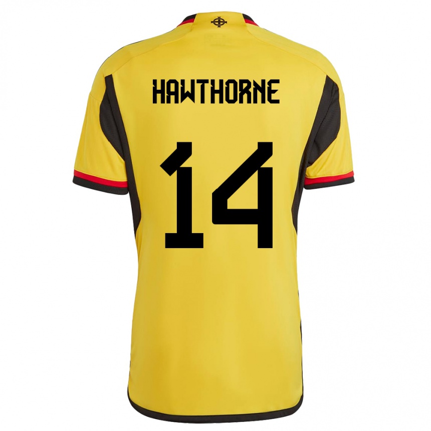 Hombre Fútbol Camiseta Irlanda Del Norte Keevan Hawthorne #14 Blanco 2ª Equipación 24-26 Perú