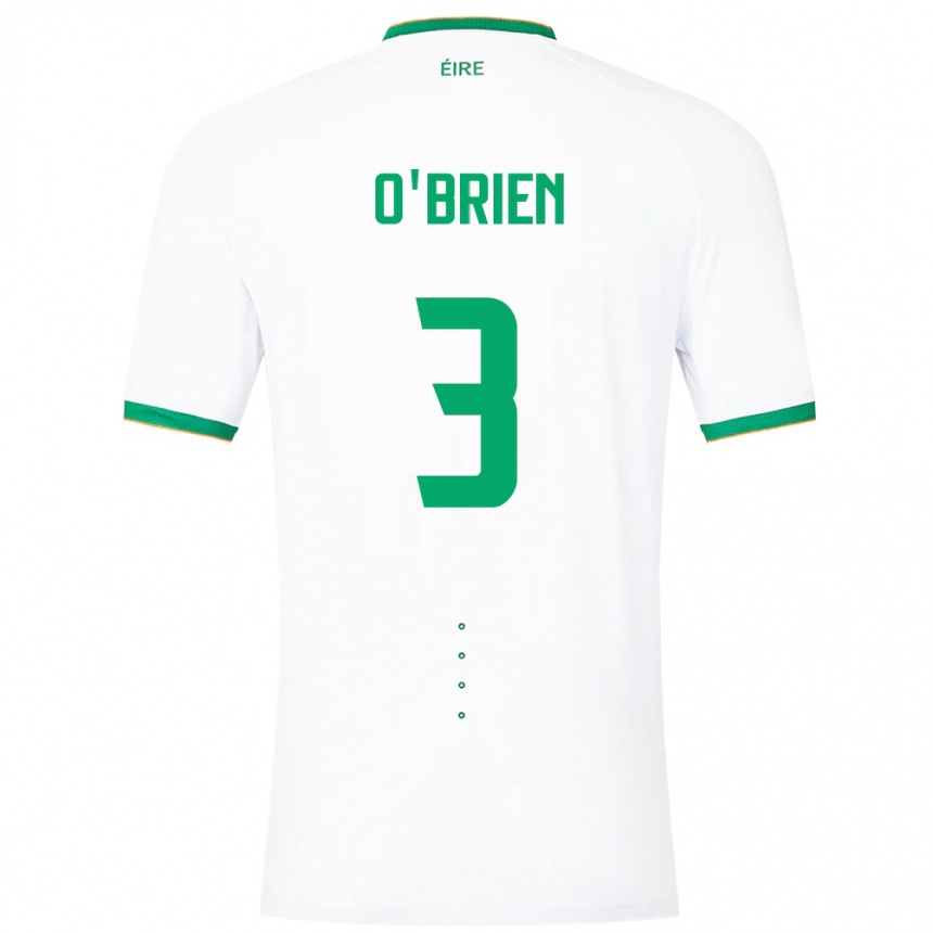 Mujer Fútbol Camiseta Irlanda Luke O'brien #3 Blanco 2ª Equipación 24-26 Perú