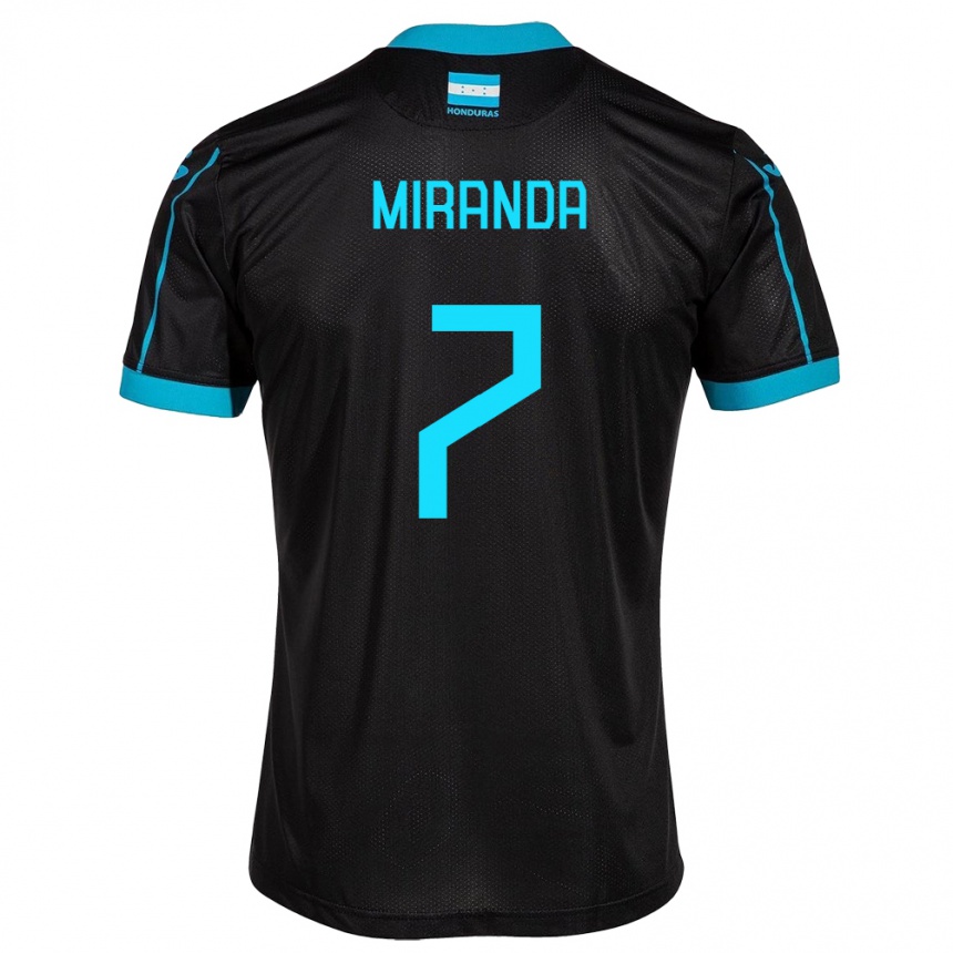 Mujer Fútbol Camiseta Honduras Jeffry Miranda #7 Negro 2ª Equipación 24-26 Perú