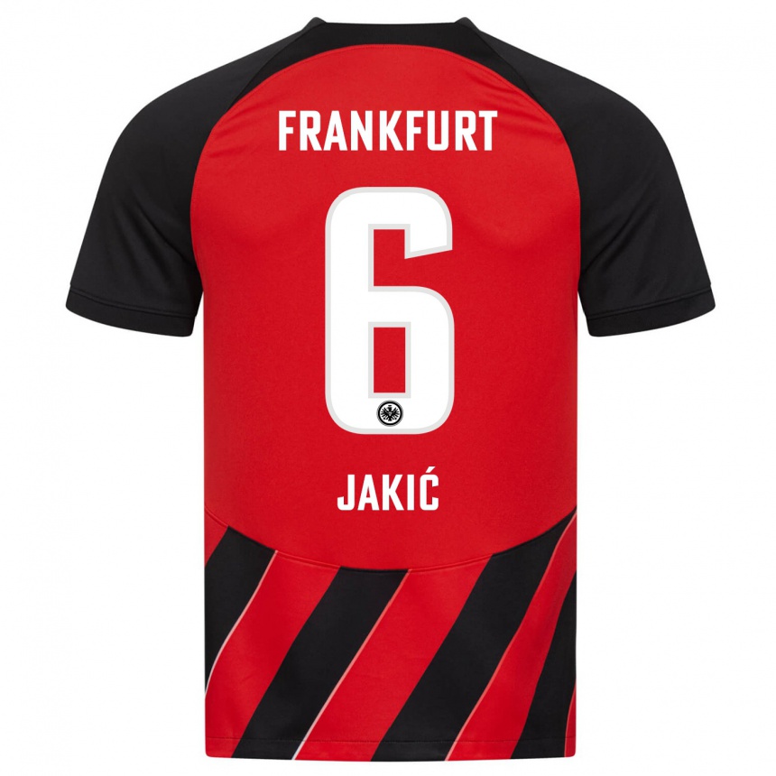 Niño Fútbol Camiseta Kristijan Jakic #6 Negro Rojo 1ª Equipación 2023/24 Perú