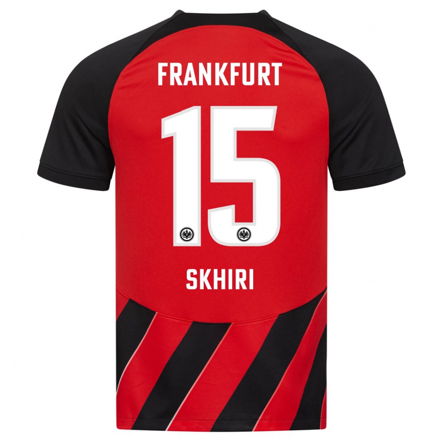 Niño Fútbol Camiseta Ellyes Skhiri #15 Negro Rojo 1ª Equipación 2023/24 Perú