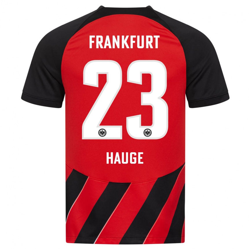 Niño Fútbol Camiseta Jens Petter Hauge #23 Negro Rojo 1ª Equipación 2023/24 Perú