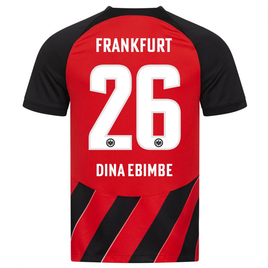 Niño Fútbol Camiseta Junior Dina Ebimbe #26 Negro Rojo 1ª Equipación 2023/24 Perú