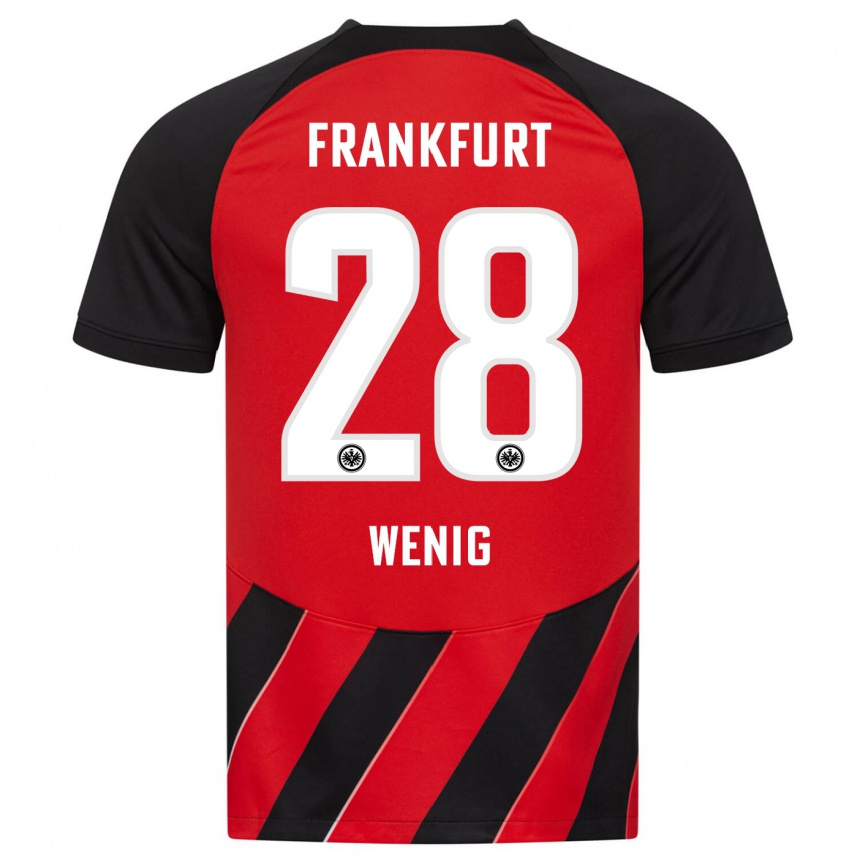 Niño Fútbol Camiseta Marcel Wenig #28 Negro Rojo 1ª Equipación 2023/24 Perú