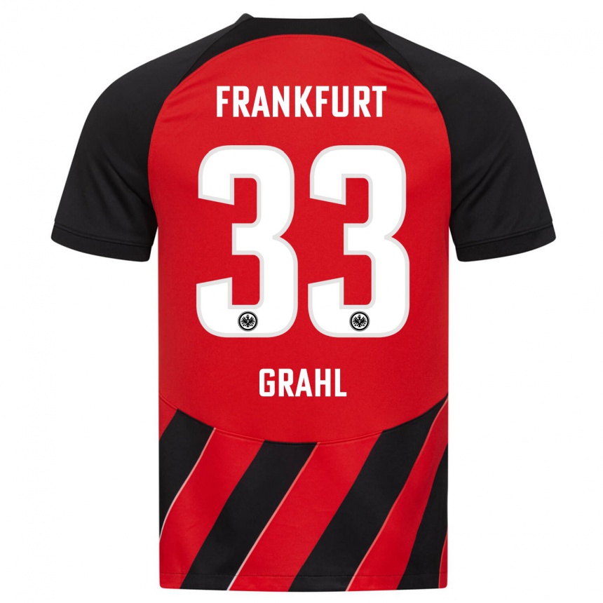 Niño Fútbol Camiseta Jens Grahl #33 Negro Rojo 1ª Equipación 2023/24 Perú