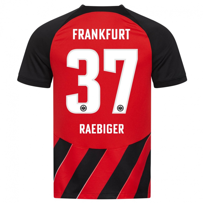 Niño Fútbol Camiseta Sidney Raebiger #37 Negro Rojo 1ª Equipación 2023/24 Perú