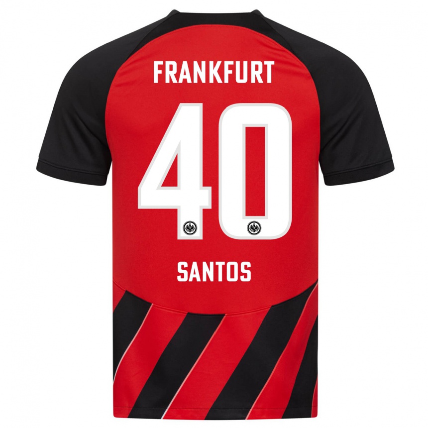 Niño Fútbol Camiseta Kauã Santos #40 Negro Rojo 1ª Equipación 2023/24 Perú