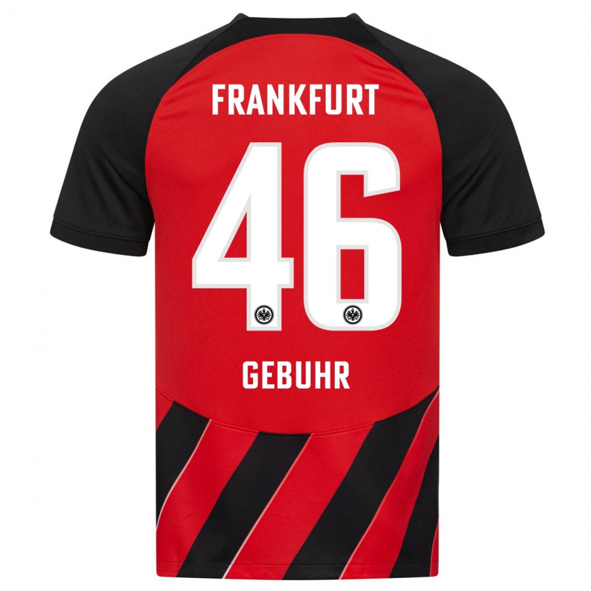 Niño Fútbol Camiseta Dario Gebuhr #46 Negro Rojo 1ª Equipación 2023/24 Perú