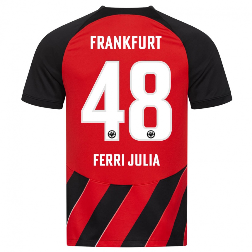 Niño Fútbol Camiseta Nacho Ferri #48 Negro Rojo 1ª Equipación 2023/24 Perú