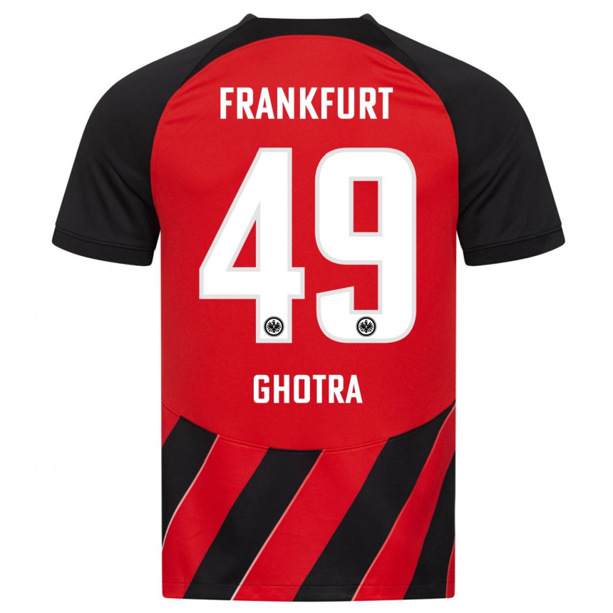 Niño Fútbol Camiseta Harpreet Ghotra #49 Negro Rojo 1ª Equipación 2023/24 Perú