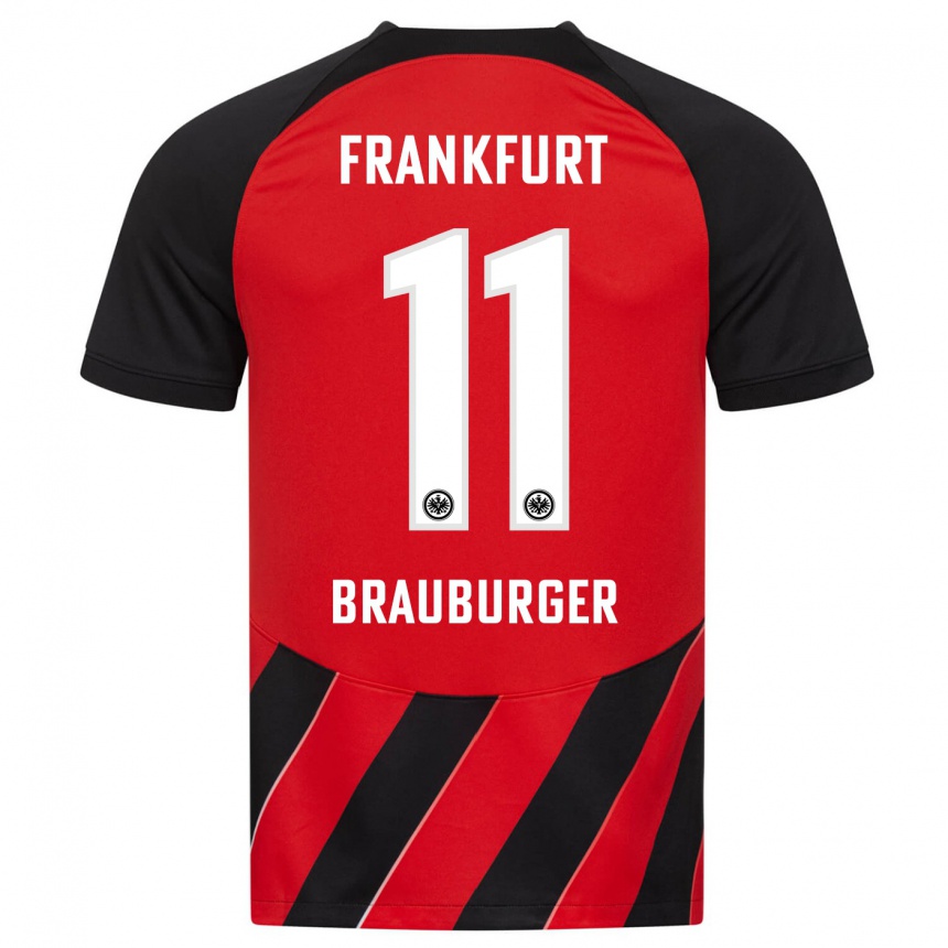 Niño Fútbol Camiseta Maximilian Brauburger #11 Negro Rojo 1ª Equipación 2023/24 Perú