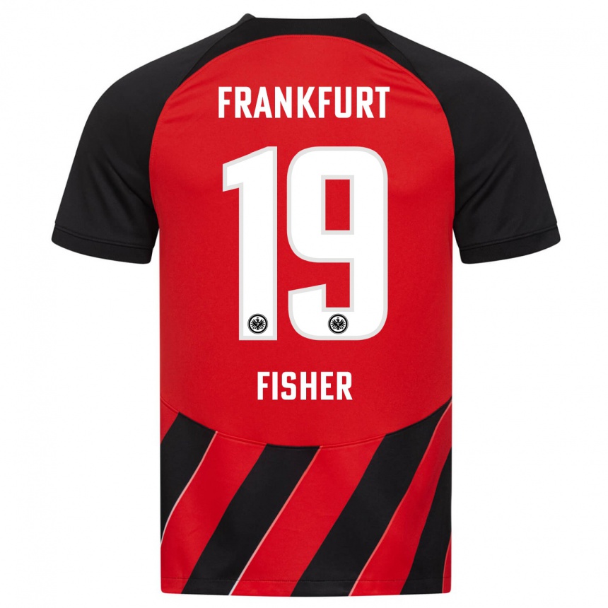 Niño Fútbol Camiseta Ben-Luca Fisher #19 Negro Rojo 1ª Equipación 2023/24 Perú