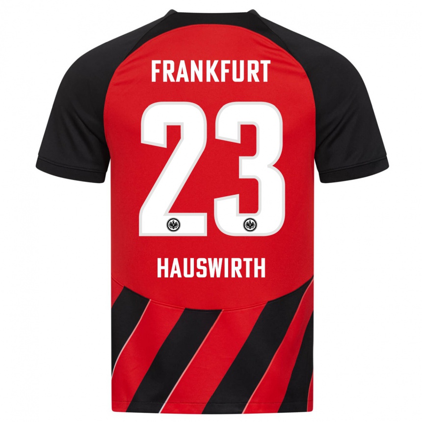 Niño Fútbol Camiseta Max Hauswirth #23 Negro Rojo 1ª Equipación 2023/24 Perú