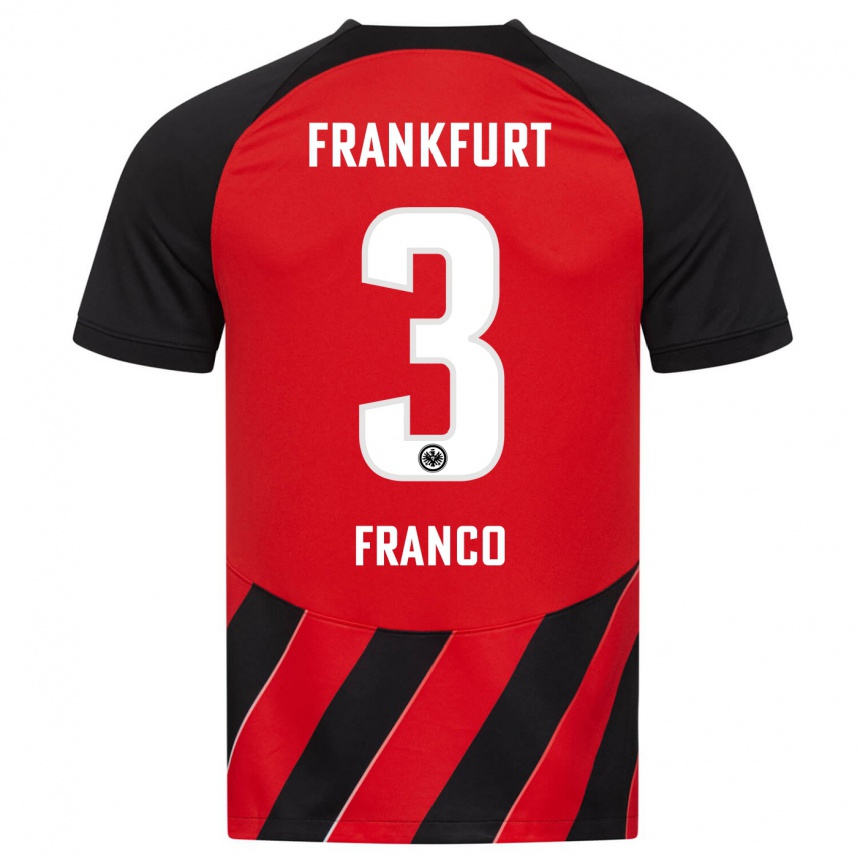 Niño Fútbol Camiseta Giuseppe Franco #3 Negro Rojo 1ª Equipación 2023/24 Perú