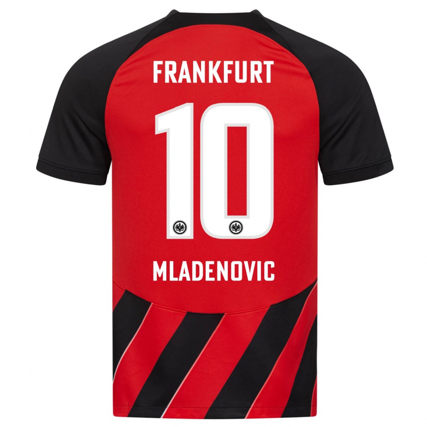 Niño Fútbol Camiseta Marko Mladenovic #10 Negro Rojo 1ª Equipación 2023/24 Perú