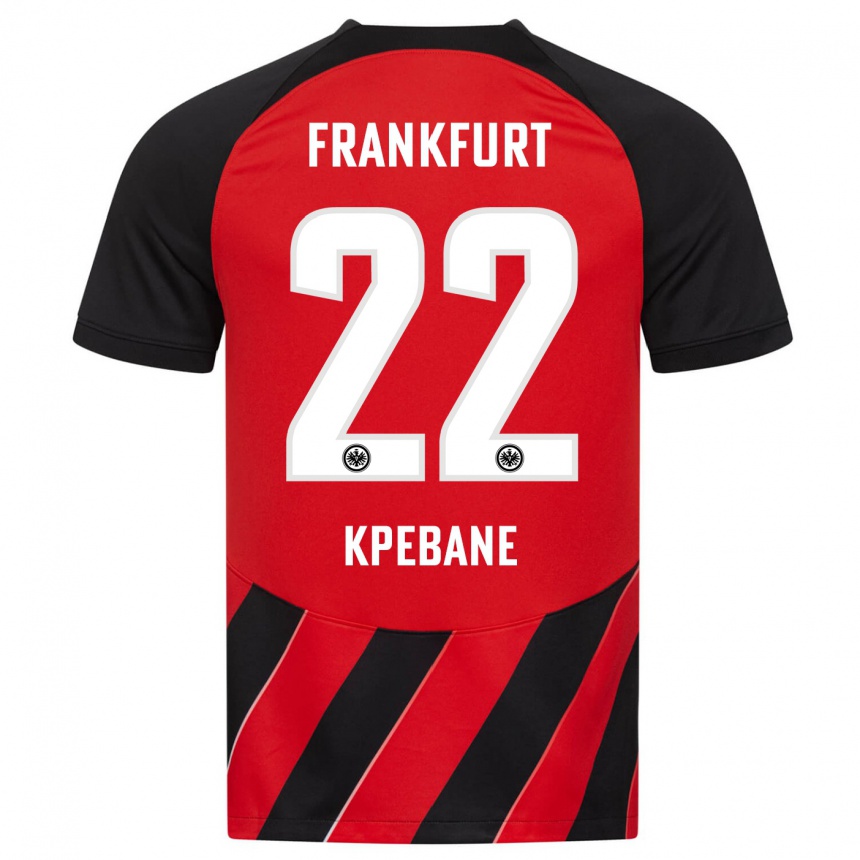 Niño Fútbol Camiseta Tamiou Kpebane #22 Negro Rojo 1ª Equipación 2023/24 Perú