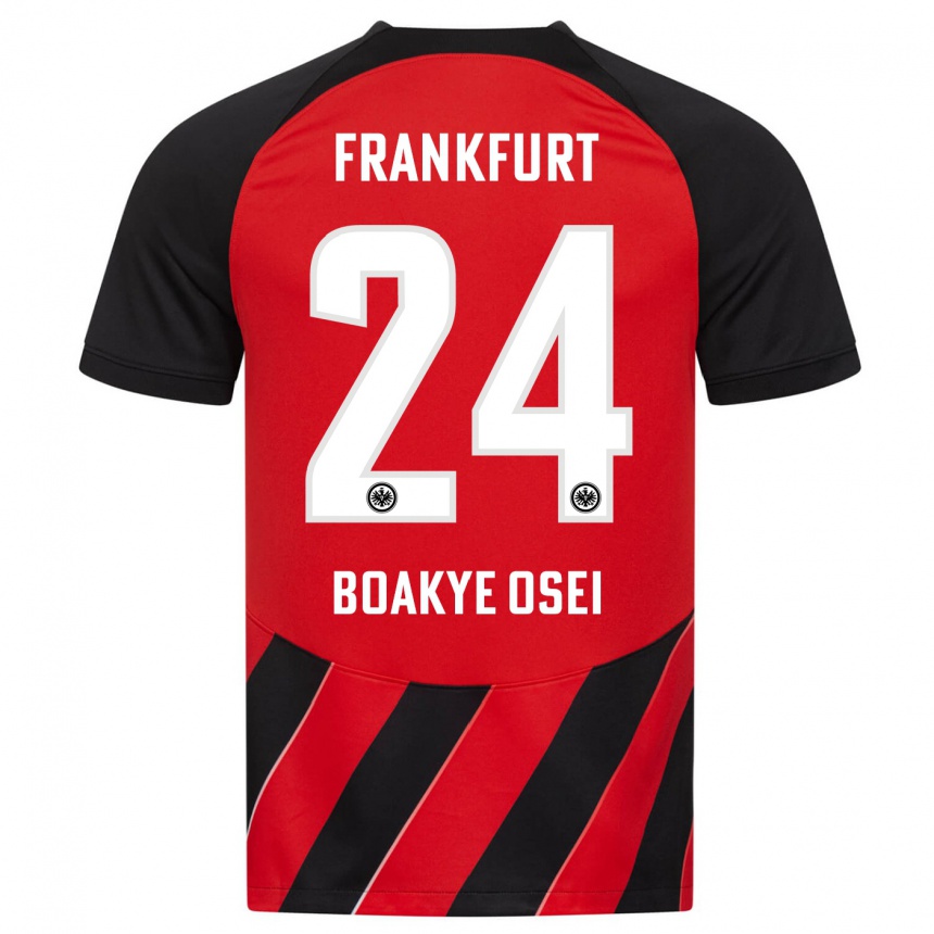 Niño Fútbol Camiseta Derek Boakye-Osei #24 Negro Rojo 1ª Equipación 2023/24 Perú