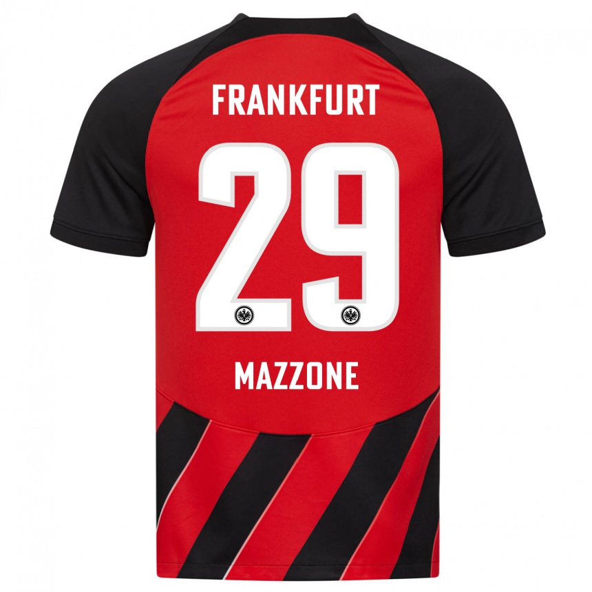 Niño Fútbol Camiseta Matteo Mazzone #29 Negro Rojo 1ª Equipación 2023/24 Perú