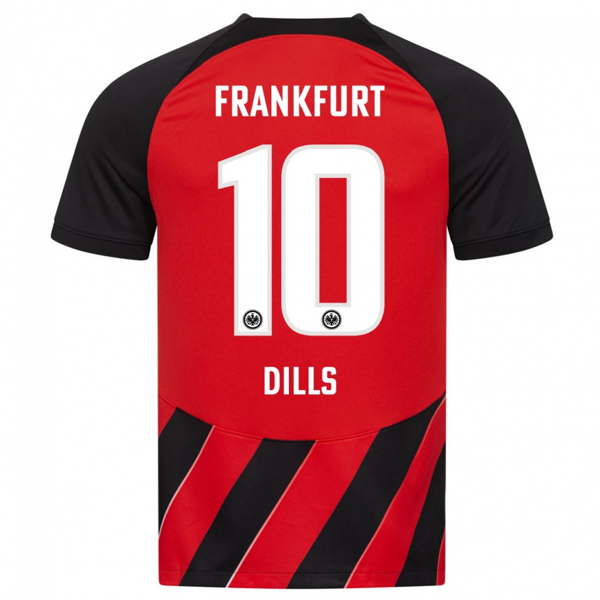 Niño Fútbol Camiseta Marvin Dills #10 Negro Rojo 1ª Equipación 2023/24 Perú