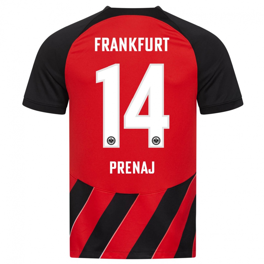 Niño Fútbol Camiseta Christian Prenaj #14 Negro Rojo 1ª Equipación 2023/24 Perú