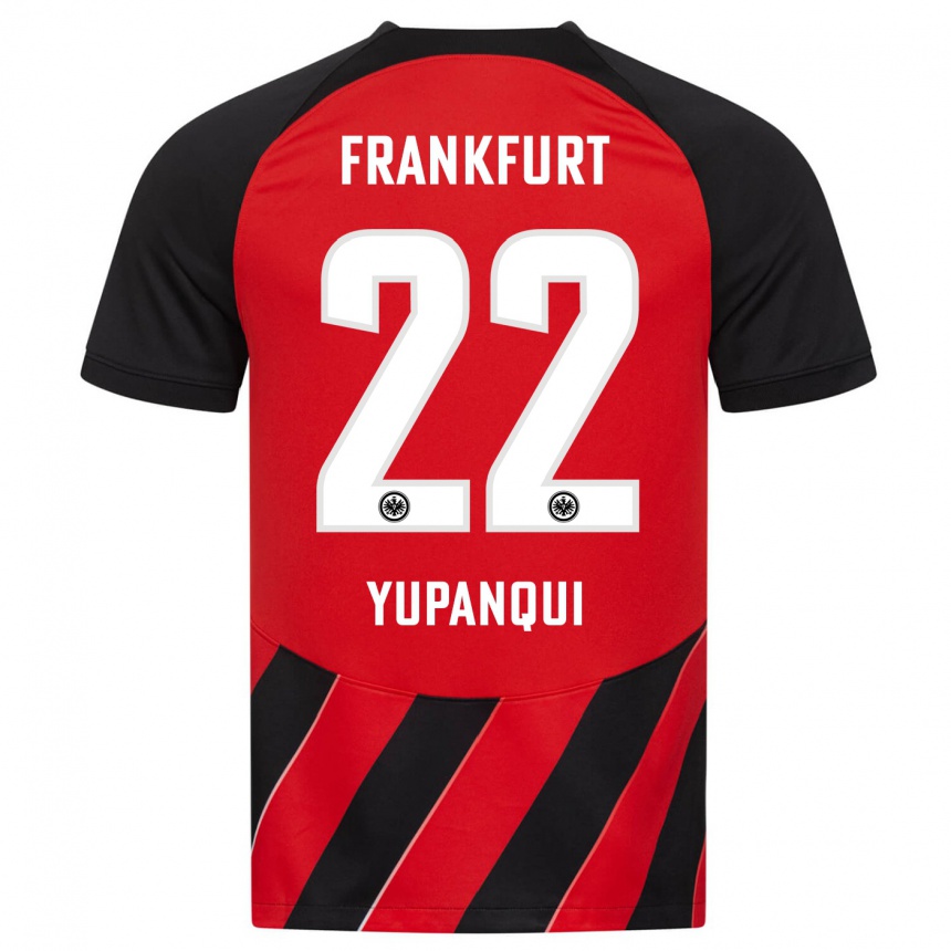 Niño Fútbol Camiseta Philipp Eisele Yupanqui #22 Negro Rojo 1ª Equipación 2023/24 Perú