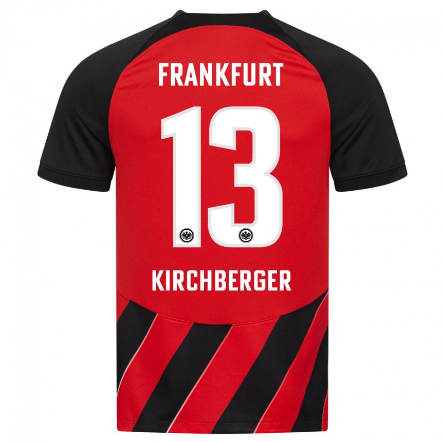 Niño Fútbol Camiseta Virginia Kirchberger #13 Negro Rojo 1ª Equipación 2023/24 Perú