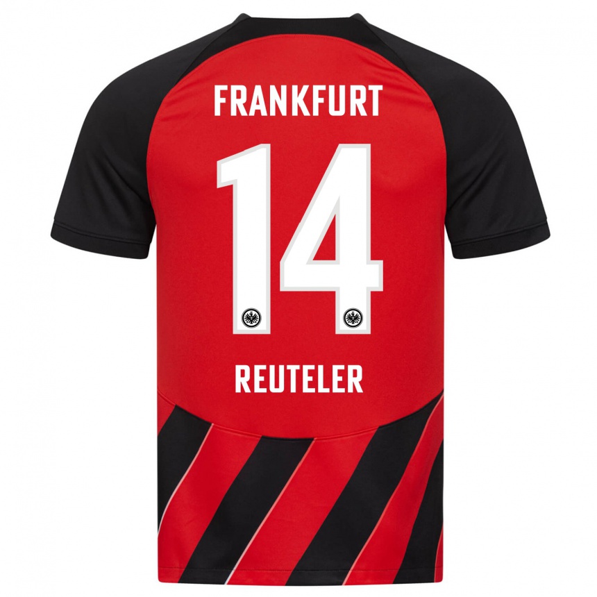 Niño Fútbol Camiseta Geraldine Reuteler #14 Negro Rojo 1ª Equipación 2023/24 Perú