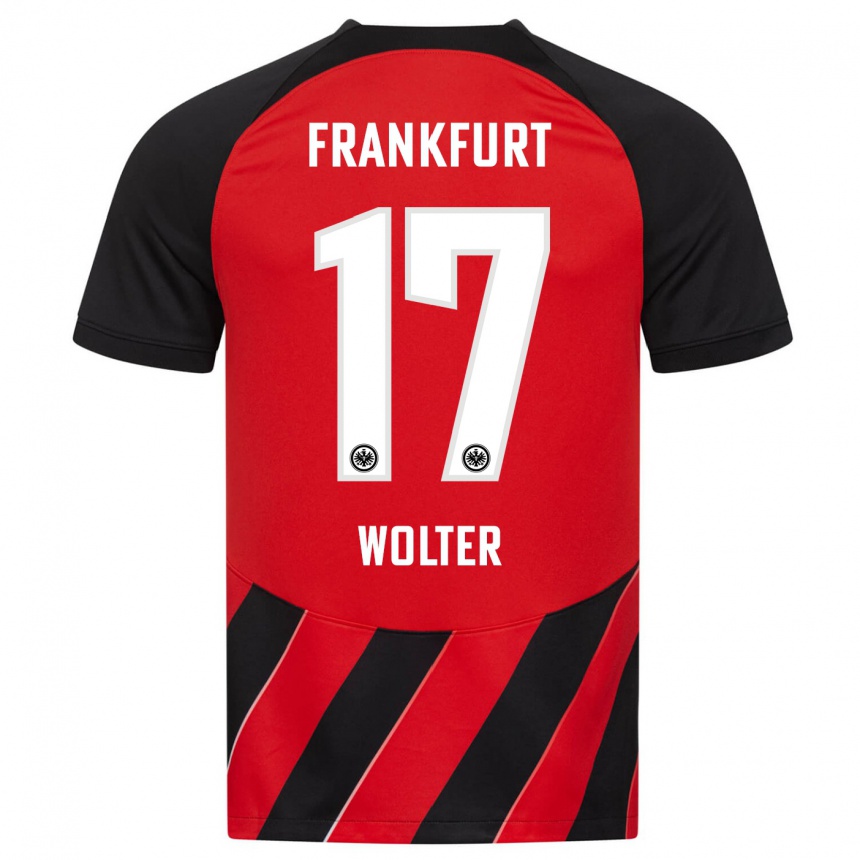 Niño Fútbol Camiseta Pia-Sophie Wolter #17 Negro Rojo 1ª Equipación 2023/24 Perú