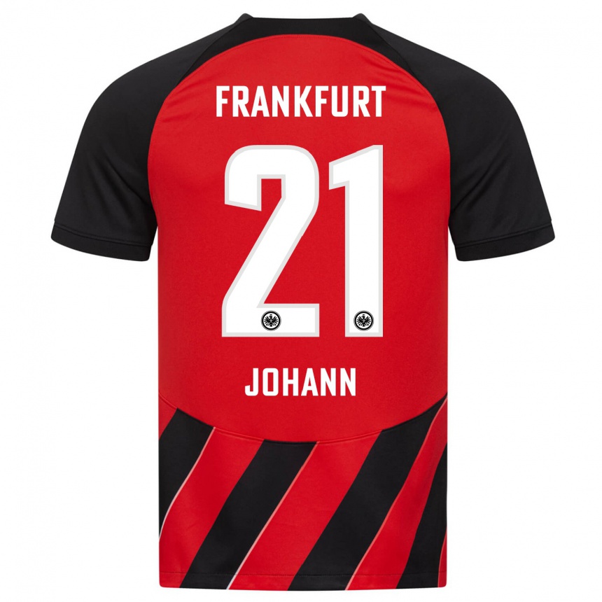 Niño Fútbol Camiseta Hannah Johann #21 Negro Rojo 1ª Equipación 2023/24 Perú