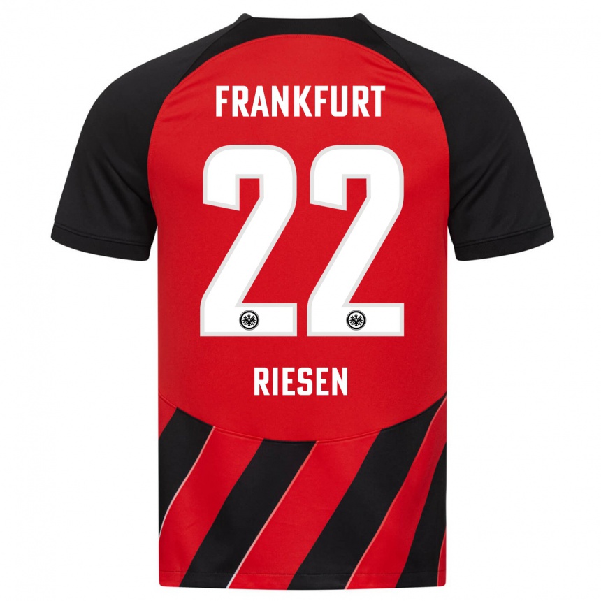 Niño Fútbol Camiseta Nadine Riesen #22 Negro Rojo 1ª Equipación 2023/24 Perú