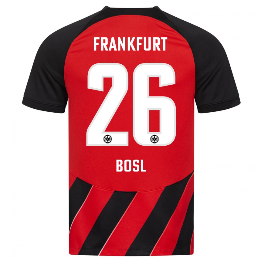 Niño Fútbol Camiseta Cara Bosl #26 Negro Rojo 1ª Equipación 2023/24 Perú