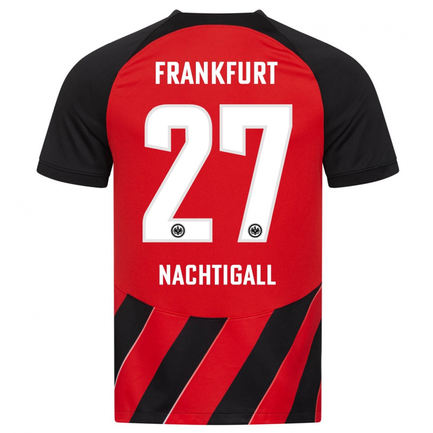 Niño Fútbol Camiseta Sophie Nachtigall #27 Negro Rojo 1ª Equipación 2023/24 Perú