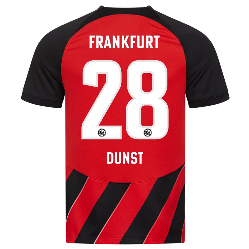 Niño Fútbol Camiseta Barbara Dunst #28 Negro Rojo 1ª Equipación 2023/24 Perú