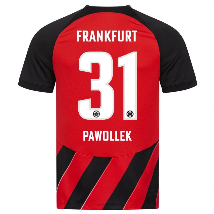 Niño Fútbol Camiseta Tanja Pawollek #31 Negro Rojo 1ª Equipación 2023/24 Perú