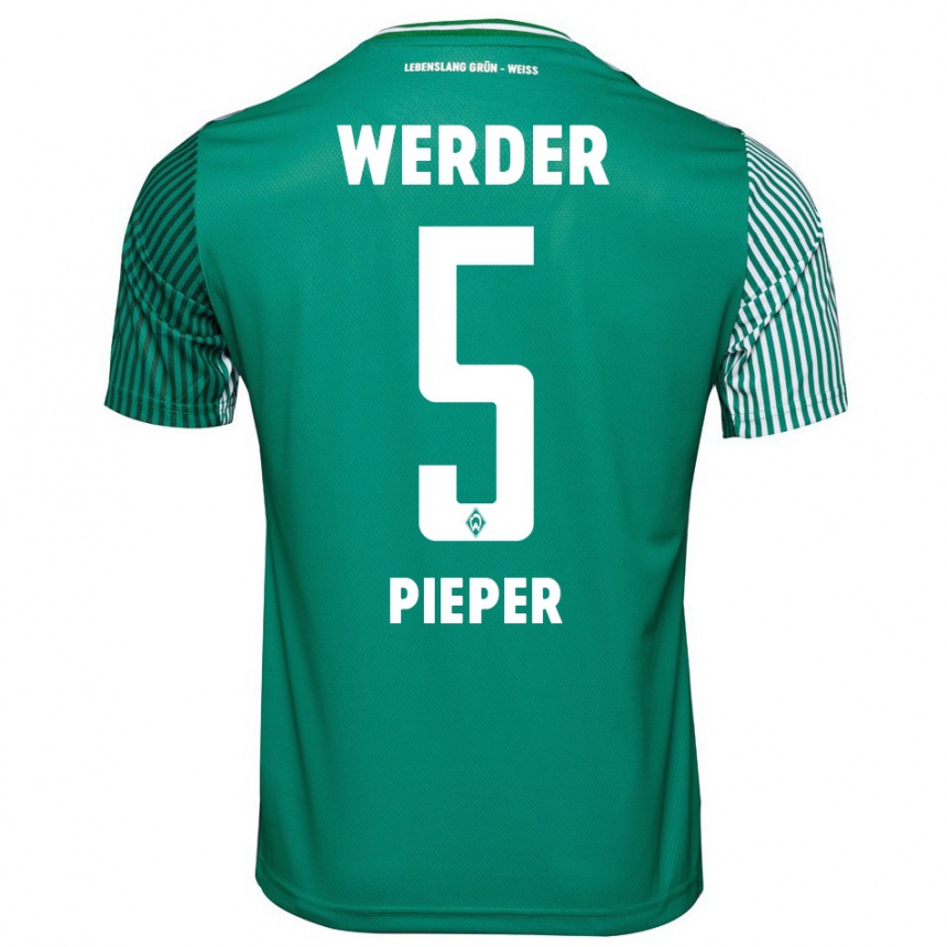 Niño Fútbol Camiseta Amos Pieper #5 Verde 1ª Equipación 2023/24 Perú